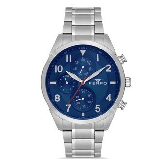 Ferro FM-31919A-A3 Takvimli 44 mm Çelik Kordon Analog Erkek Kol Saati
