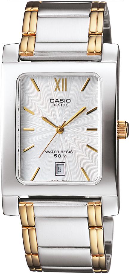 Casio BEM-100SG-7A Takvimli 28 mm Altın-Çelik Kordon Analog Kol Saati