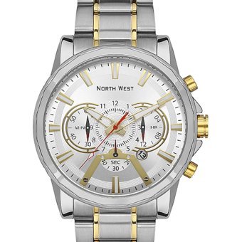 Northwest NW-2102-H Takvimli 45 mm Altın-Çelik Kordon Analog Erkek Kol Saati