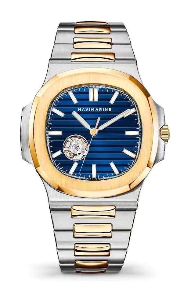 Navimarine NVM2004-01 42 mm Altın-Çelik Kordon Analog Kol Saati