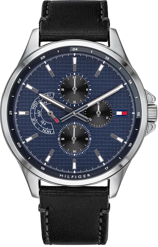 Tommy Hilfiger TH1791616 Takvimli 44 mm Siyah Deri Kordon Analog Erkek Kol Saati