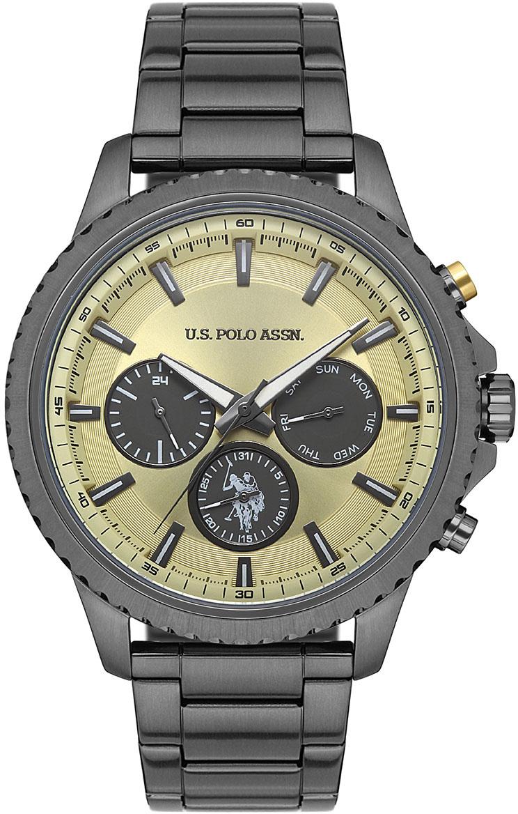 U.S. Polo Assn USPA1034-06 Takvimli 46 mm Füme Çelik Kordon Analog Erkek Kol Saati