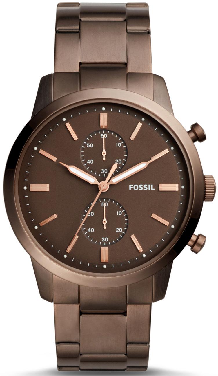 Fossil FS5347 44 mm Kahverengi Çelik Kordon Analog Kol Saati