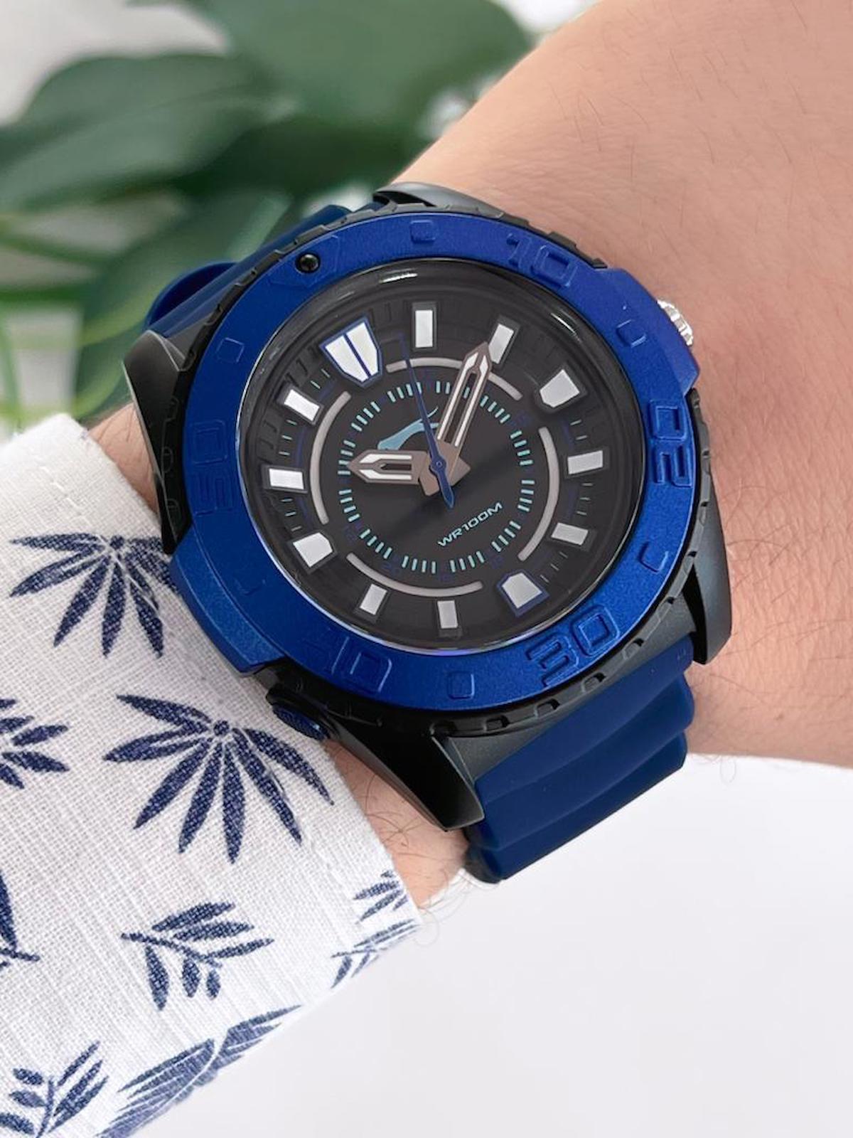 Slazenger SL.09.6573.2.03 Takvimli 49 mm Lacivert Silikon Kordon Analog Erkek Kol Saati