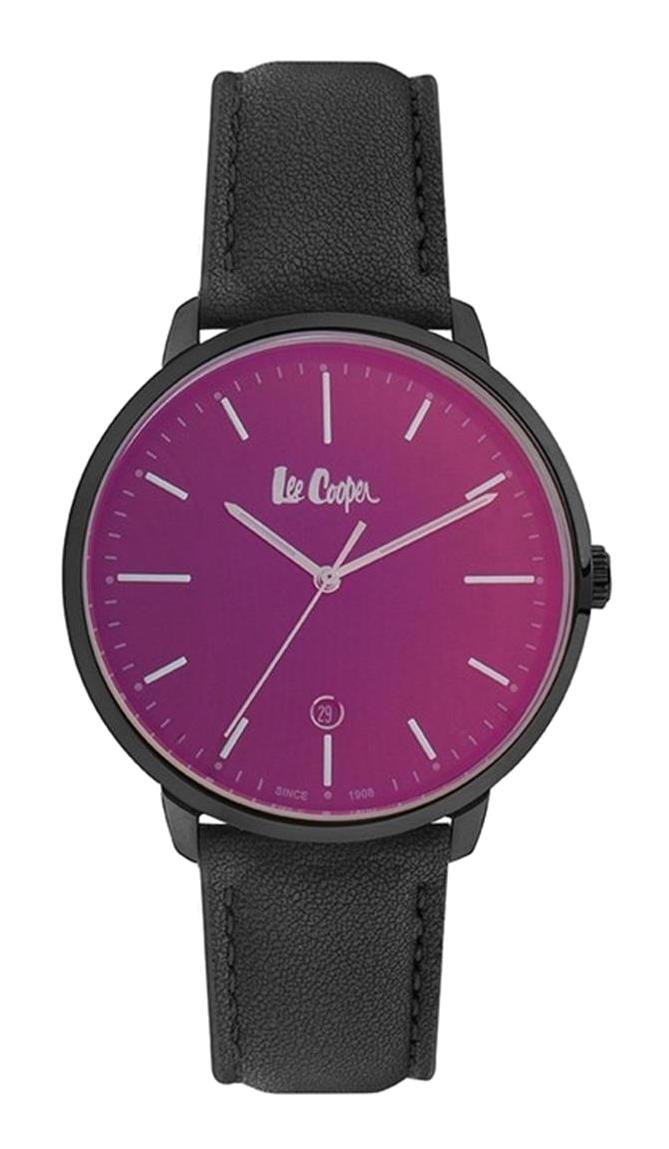 Lee Cooper 6972 651 42 Takvimli 42 mm Siyah Deri Kordon Analog Erkek Kol Saati