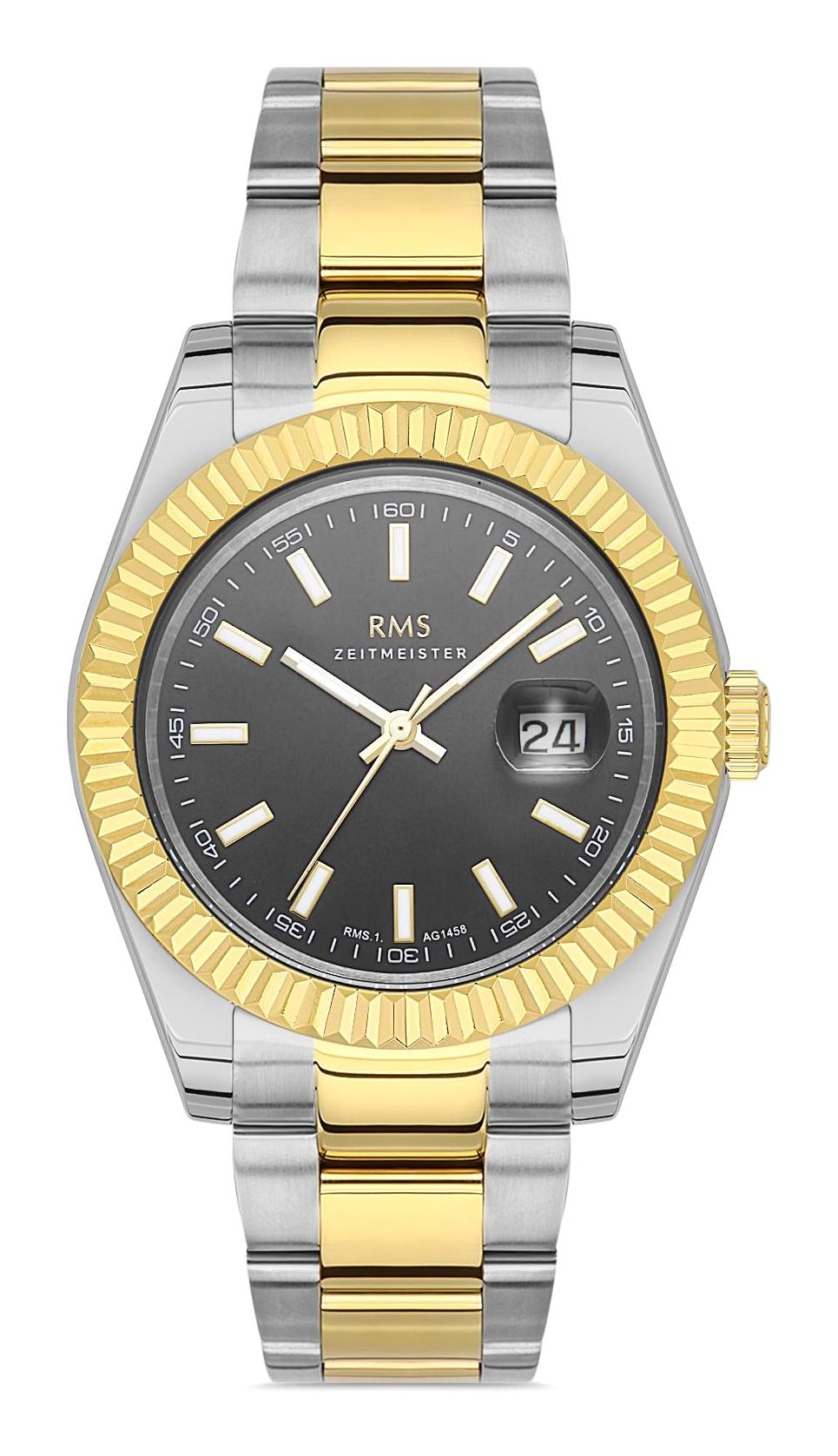Romanson RMS.1.AG1459.09 Takvimli 41 mm Altın-Çelik Kordon Analog Erkek Kol Saati