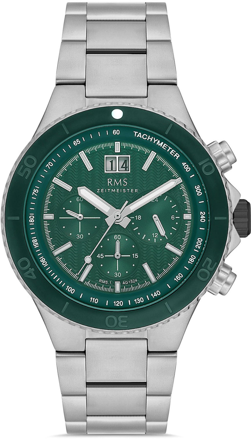 Romanson RMS.1.AG1524.04 Takvimli 44 mm Çelik Kordon Analog Kol Saati
