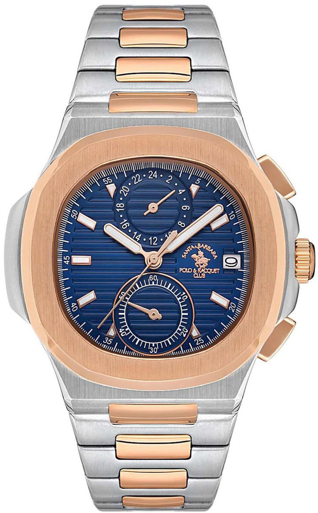 Santa Barbara Polo & Racquet Club SB.4.1009.4 Takvimli 41 mm Gri-Rose Gold Çelik Kordon Analog Kol Saati