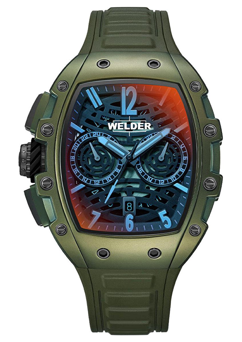 Welder Watch WRM2002-R Pusulalı Takvimli 44 mm Yeşil Silikon Kordon Analog Erkek Kol Saati