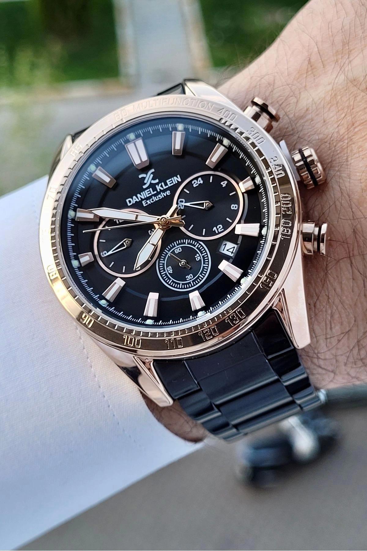 Daniel Klein DKISTE1064 Takvimli Siyah Çelik Kordon Analog Erkek Kol Saati