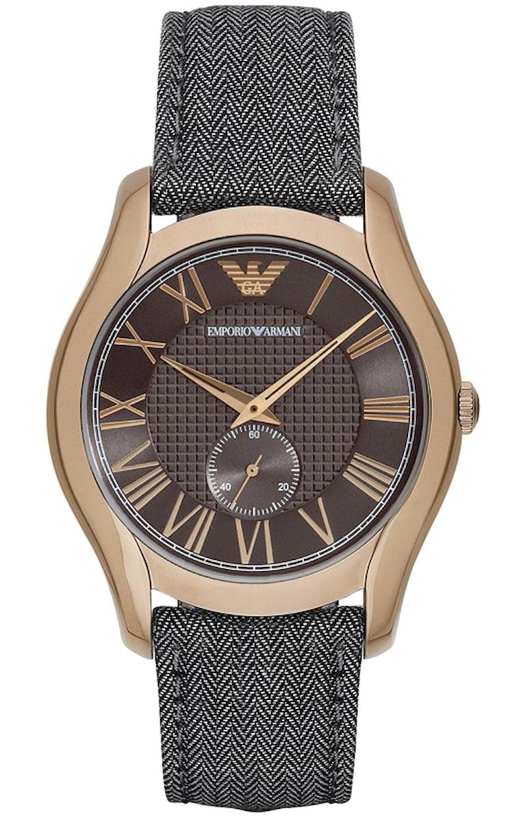 Emporio Armani AR1985 Takvimli 42 mm Gri Tekstil Kordon Analog Kol Saati