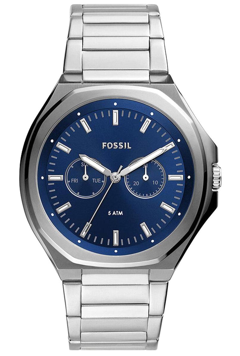 Fossil FBQ2610 Takvimli 45 mm Çelik Kordon Analog Erkek Kol Saati