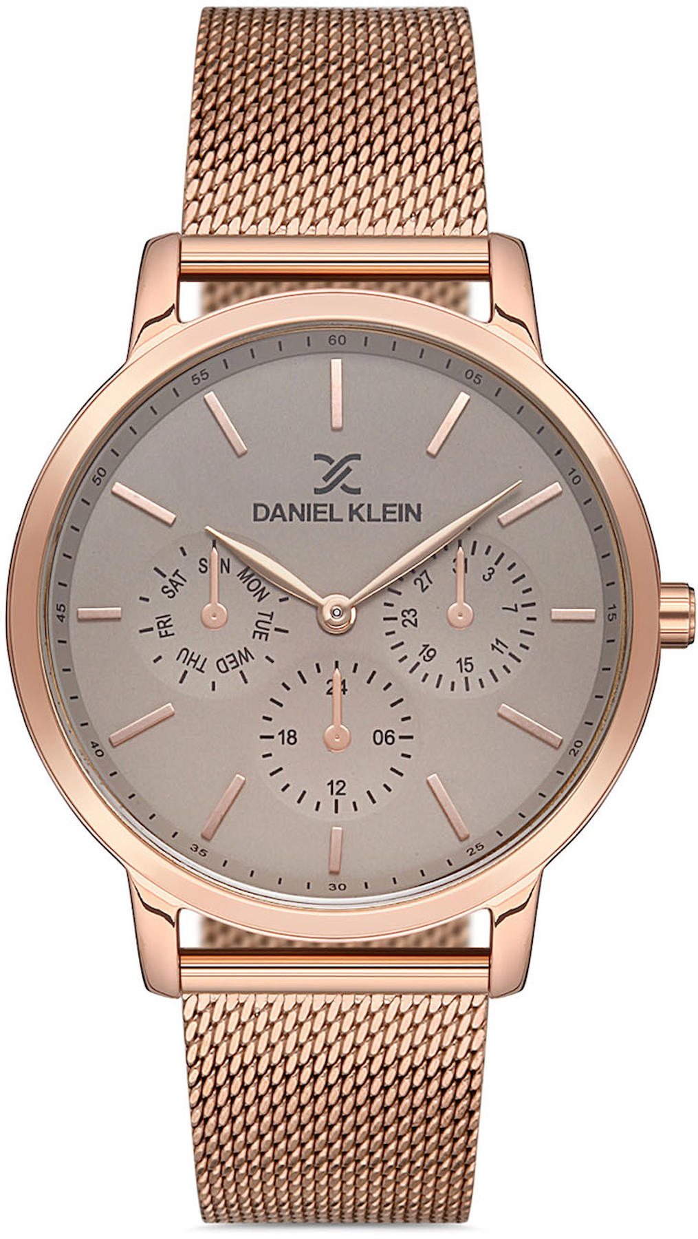 Daniel Klein DK012146G-05A Takvimli 41 mm Rose Gold Çelik Kordon Analog Kol Saati