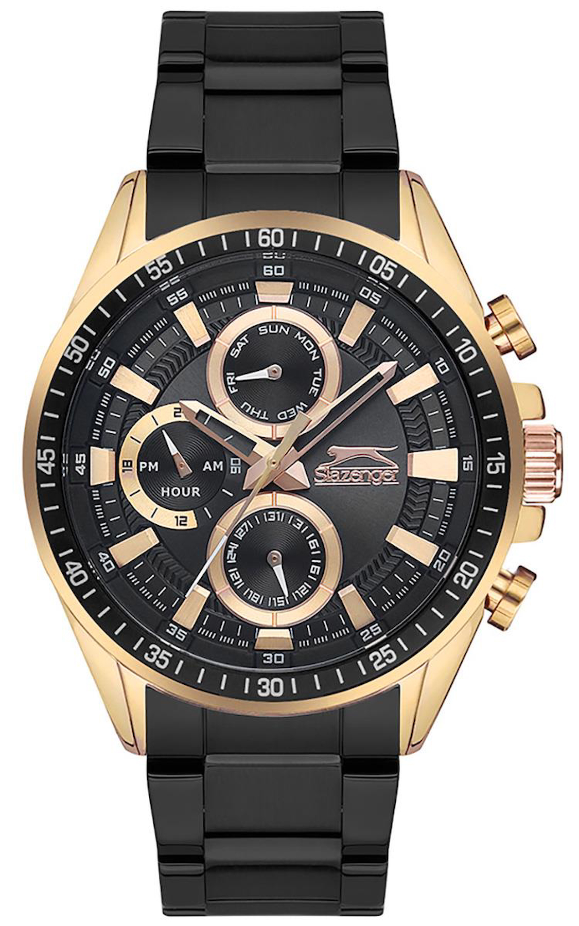 Slazenger SL.09.6342.2.02 Takvimli 45 mm Siyah Metal Kordon Analog Erkek Kol Saati
