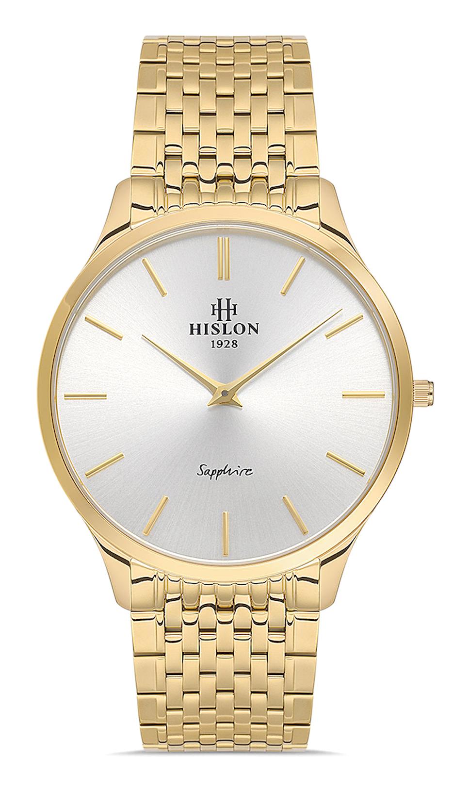 Hislon CL135G-02SG 40 mm Altın Çelik Kordon Analog Erkek Kol Saati