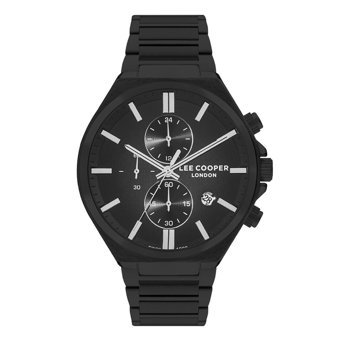 Lee Cooper LC07835.650 Takvimli 44 mm Siyah Çelik Kordon Analog Erkek Kol Saati
