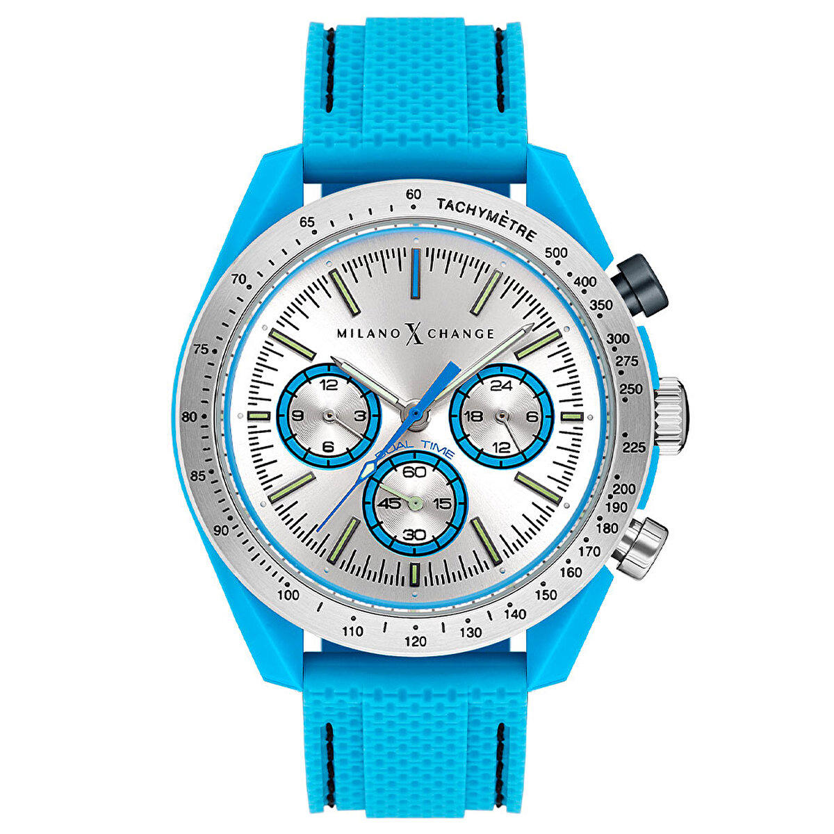 Milano X Change MXG3111 Takvimli 43 mm Mavi Silikon Kordon Analog Erkek Kol Saati