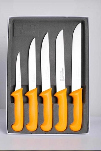 messermann germany Solingen | Bıçak Seti - (5 PARÇA / SARI) Solingen Servis Bıçağı Takımı