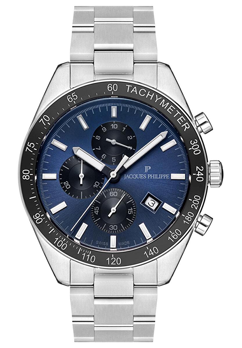 Jacques Philippe JPQGC131336 Takvimli 44 mm Çelik Kordon Analog Erkek Kol Saati