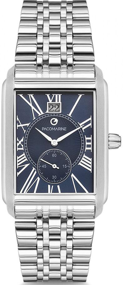 Pacomarine PM.51122.03 Takvimli 42 mm Çelik Kordon Analog Kol Saati