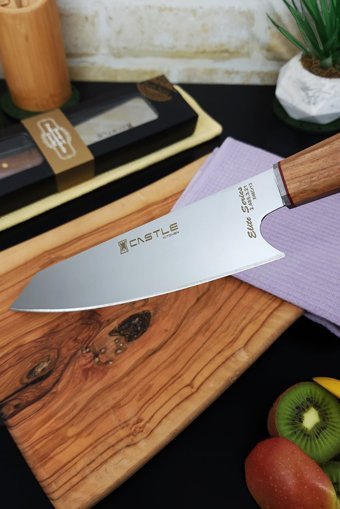 CASTLE KITCHEN Elite Serisi 4'lü Mutfak Bıçak Seti Şef Bıçağı ( Kiritsuke - Santakubig - Nakiri - Miyabi )