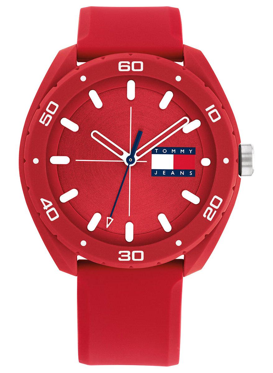Tommy Hilfiger TH1792065 44 mm Kırmızı Silikon Kordon Analog Erkek Kol Saati
