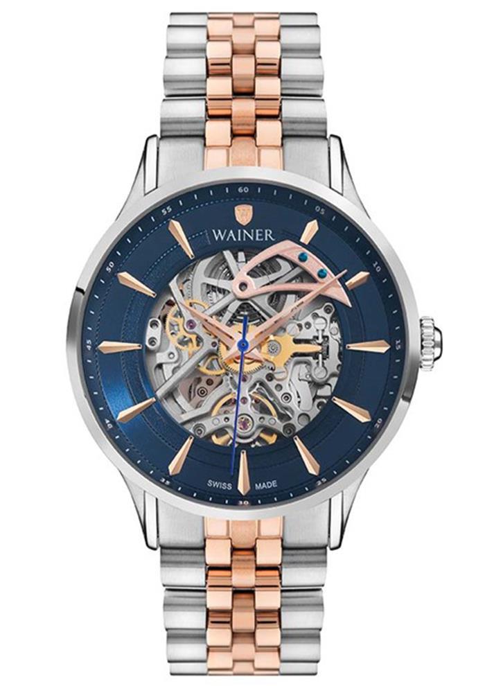 Wainer WA.25705-D 45 mm Gri-Rose Gold Çelik Kordon Analog Erkek Kol Saati