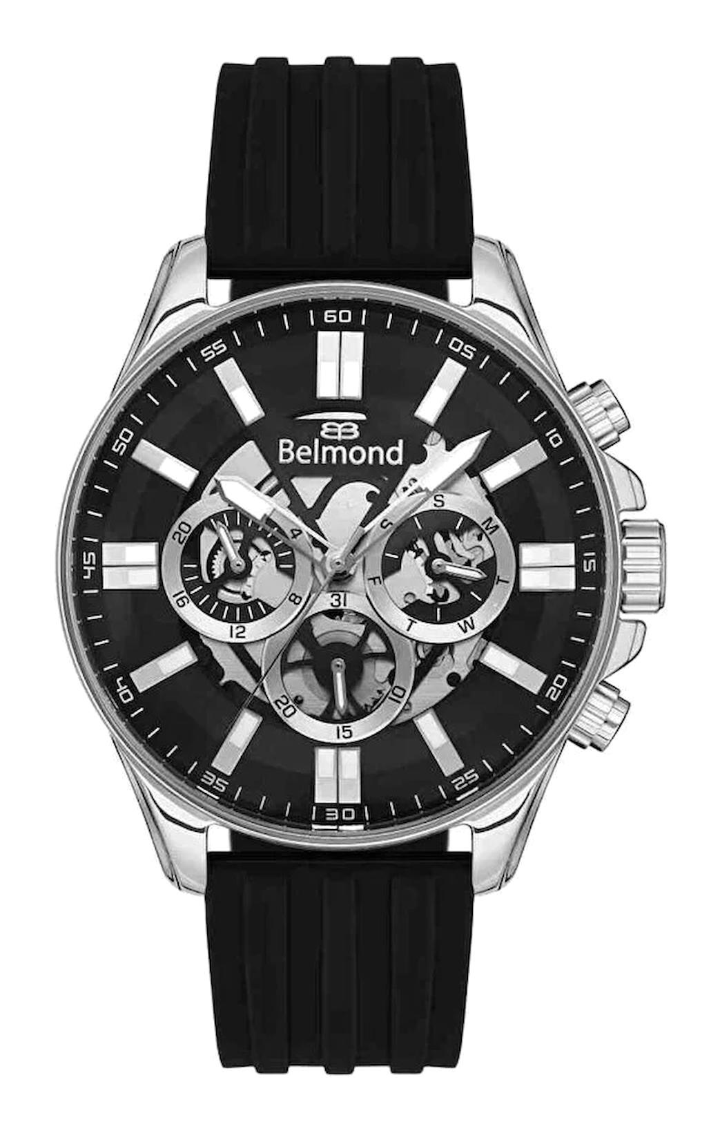 Belmond KNG1103351 Takvimli 41-45 mm Siyah Silikon Kordon Analog Erkek Kol Saati