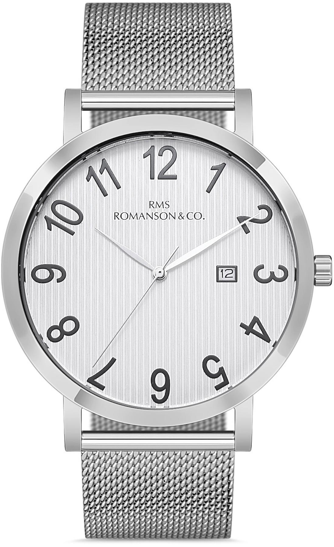 Romanson RMS.1.AG1345.17 Takvimli 42 mm Çelik Kordon Analog Kol Saati