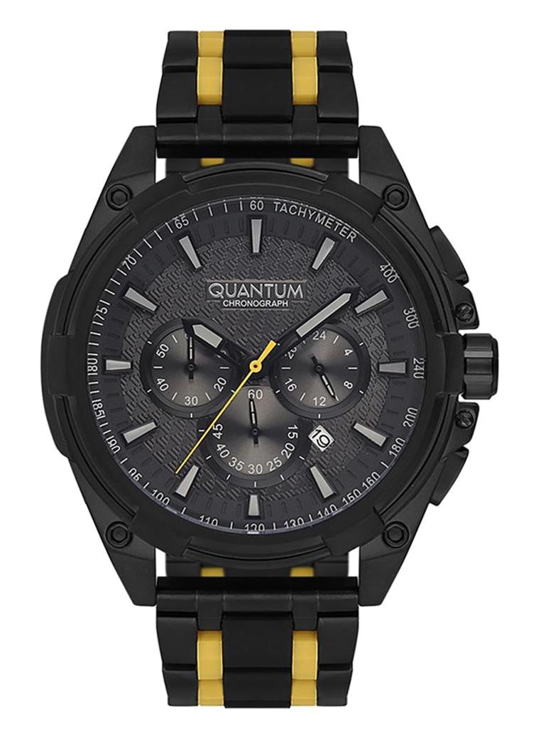 Quantum HNG764.654 Takvimli 46-50 mm Altın-Siyah Metal Kordon Analog Erkek Kol Saati