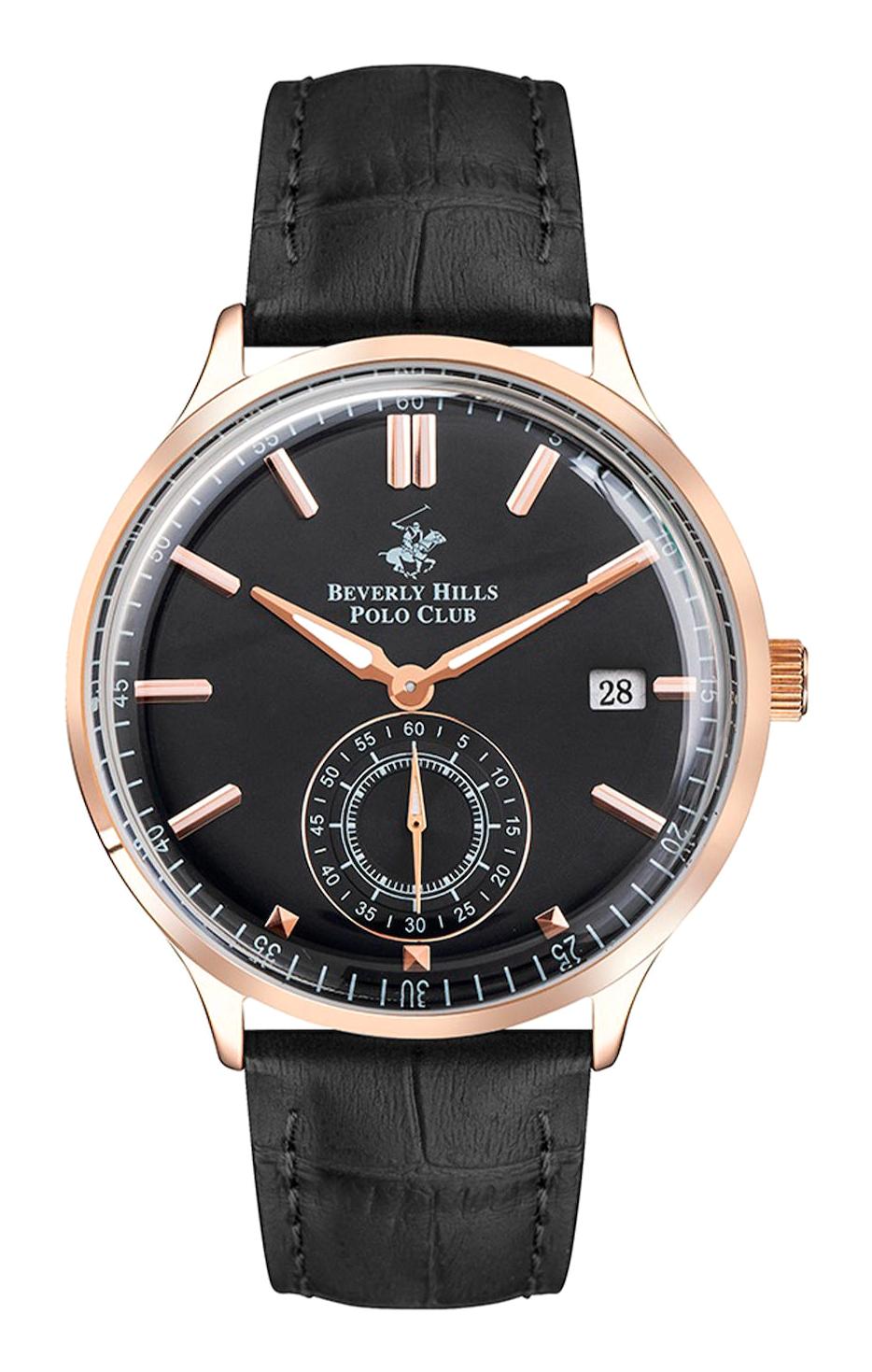 Beverly Hills Polo Club BP3260X451 Takvimli 42 mm Siyah Deri Kordon Analog Kol Saati