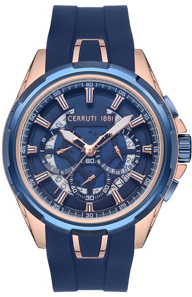 Cerruti 1881 CRA31203 Takvimli Lacivert Çelik Kordon Analog Erkek Kol Saati