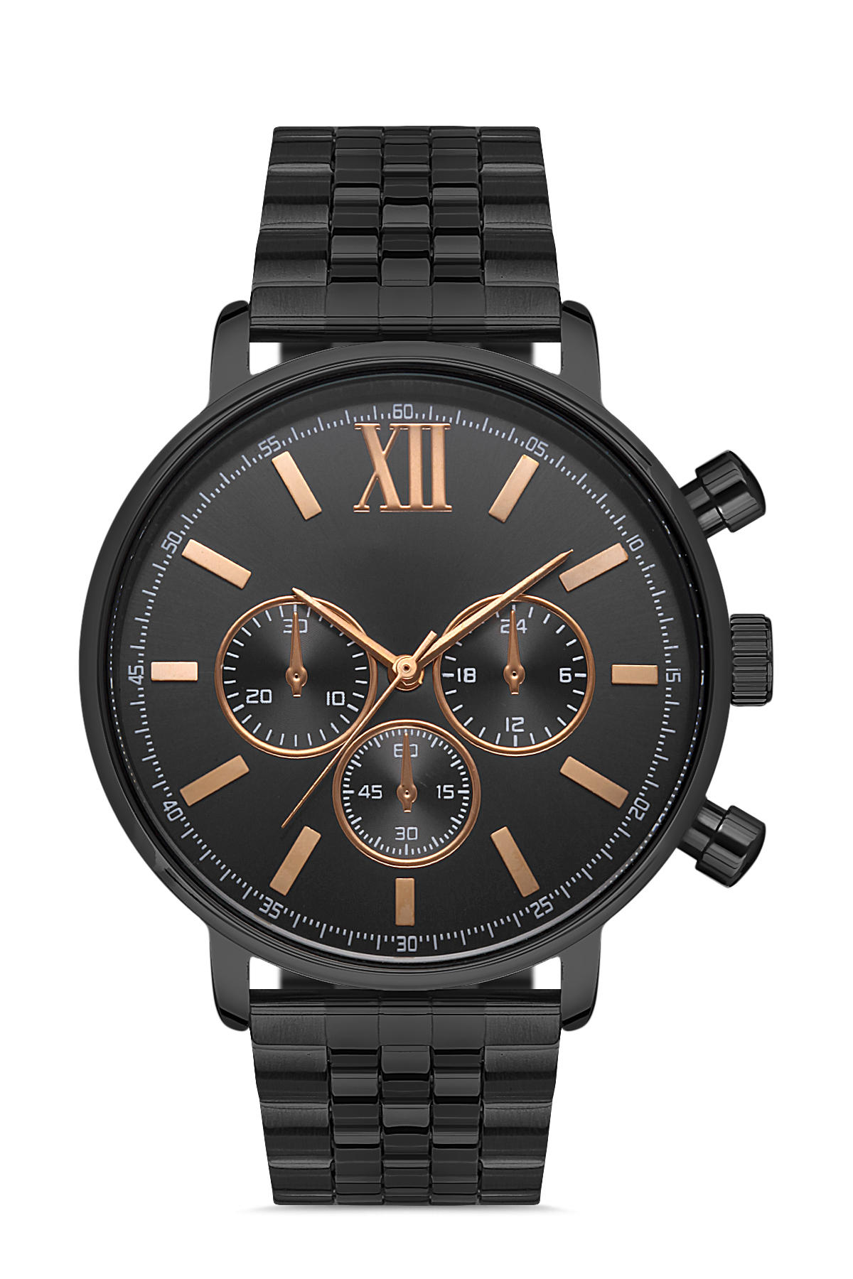Padam Paris PDMS248 Takvimli 44 mm Siyah Çelik Kordon Analog Erkek Kol Saati