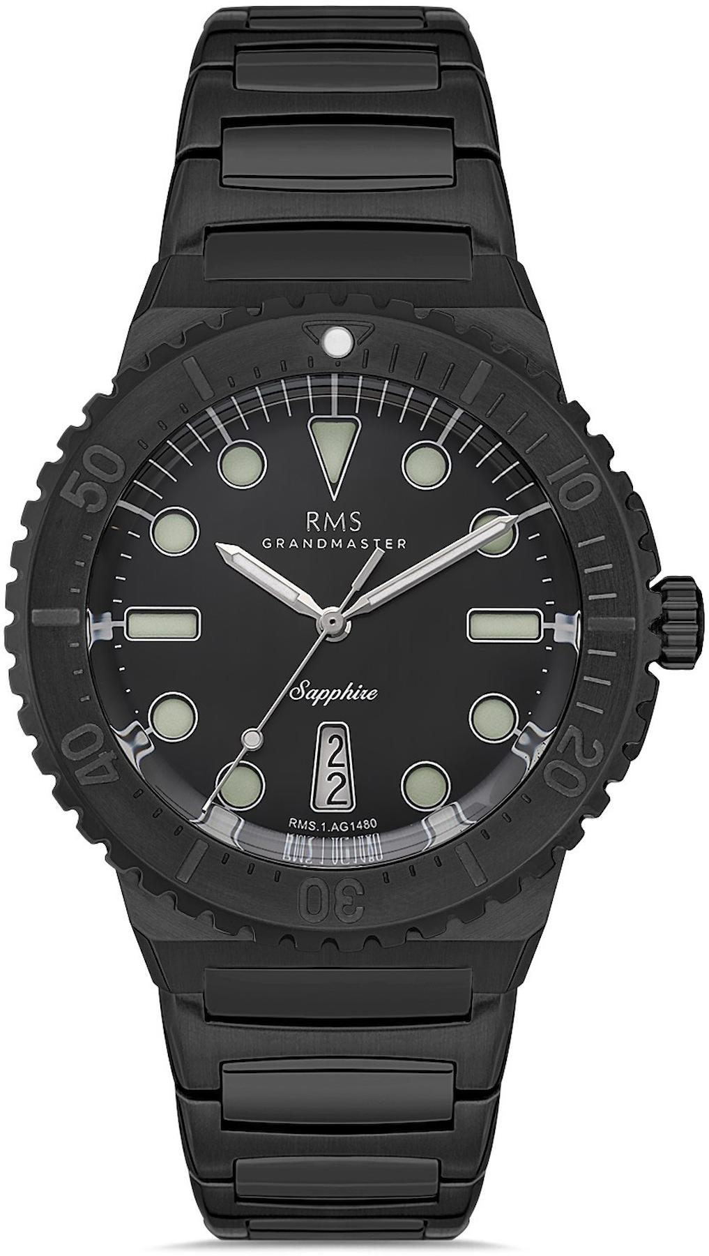 Romanson RMS.1.AG1480.05 Takvimli 41 mm Siyah Çelik Kordon Analog Kol Saati