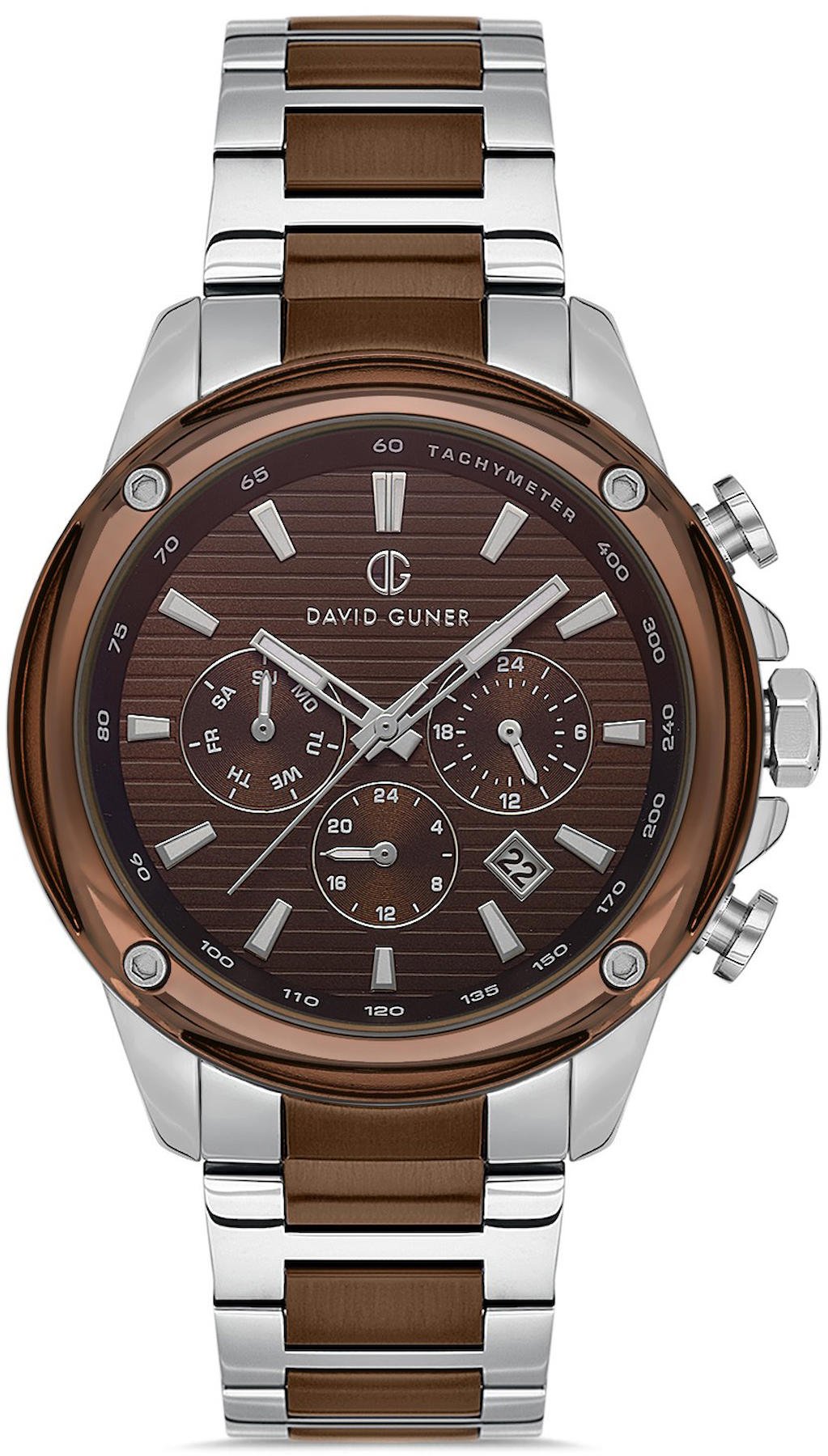 David Guner DG-8625GA-K6 Takvimli 42 mm Metal Kordon Analog Kol Saati