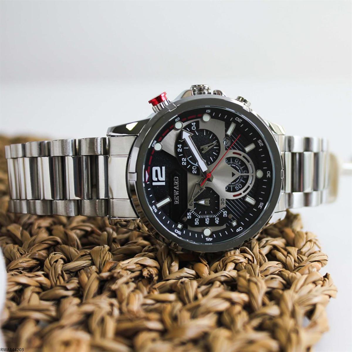 Reward RWA144203 Takvimli 45 mm Çelik Kordon Analog Erkek Kol Saati