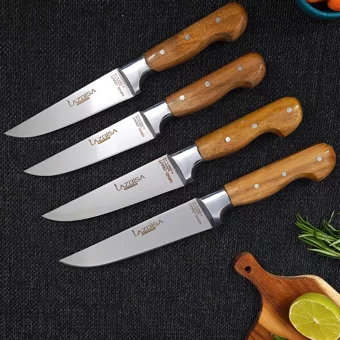 Lazbisa Hand Craft 4 Parça Mutfak Bıçak Seti Et Ekmek Sebze Meyve Bıçak ( No: 0-1-2-3 )