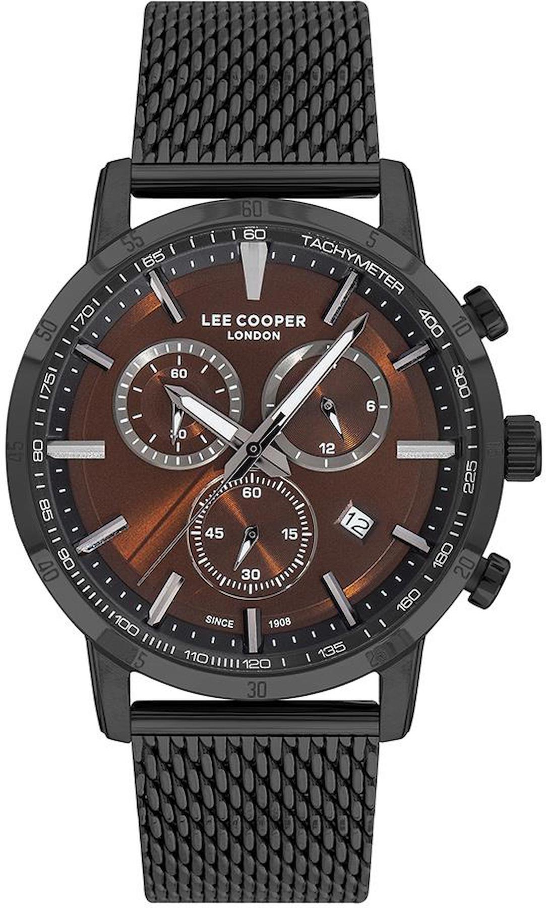 Lee Cooper LC07221.640 Takvimli 45 mm Siyah Çelik Kordon Analog Erkek Kol Saati
