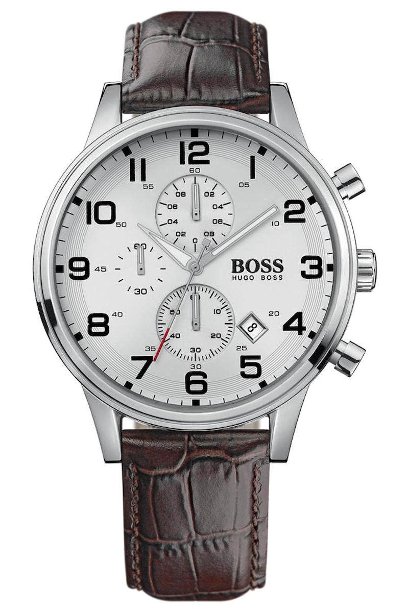 Hugo Boss HB1512447 44 mm Kahverengi Deri Kordon Analog Erkek Kol Saati