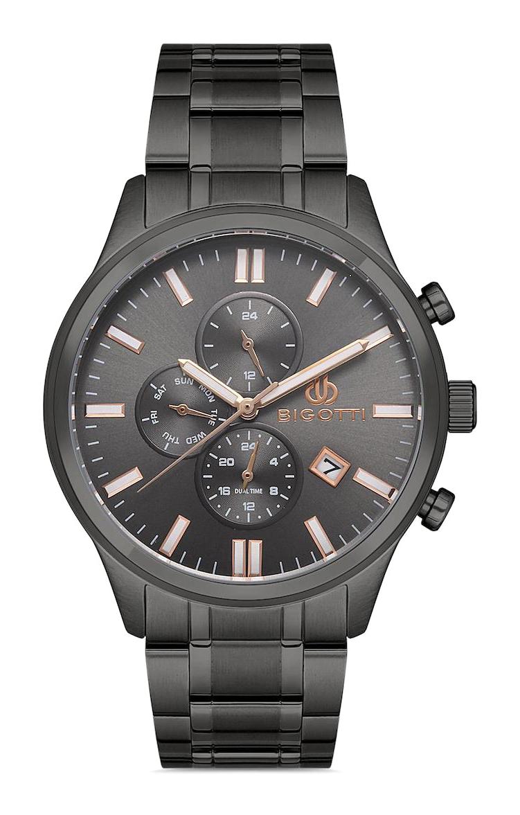 Bigotti BG.1.10272.3 Takvimli 46 mm Siyah Çelik Kordon Analog Erkek Kol Saati