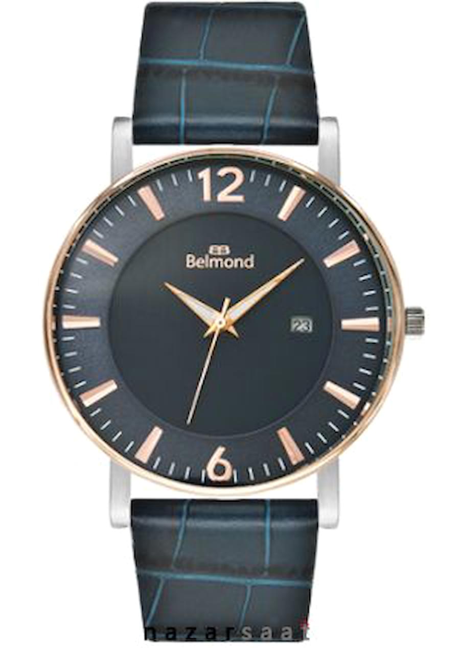 Belmond KNG466599 Takvimli 46 mm Lacivert Deri Kordon Analog Erkek Kol Saati