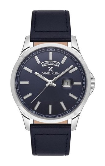 Daniel Klein DK.1.13659-2 Takvimli 42 mm Siyah Deri Kordon Analog Erkek Kol Saati