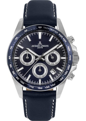 Jacques Lemans LİVERPOOL 1-1877C Takvimli 41 mm Lacivert Çelik Kordon Analog Erkek Kol Saati