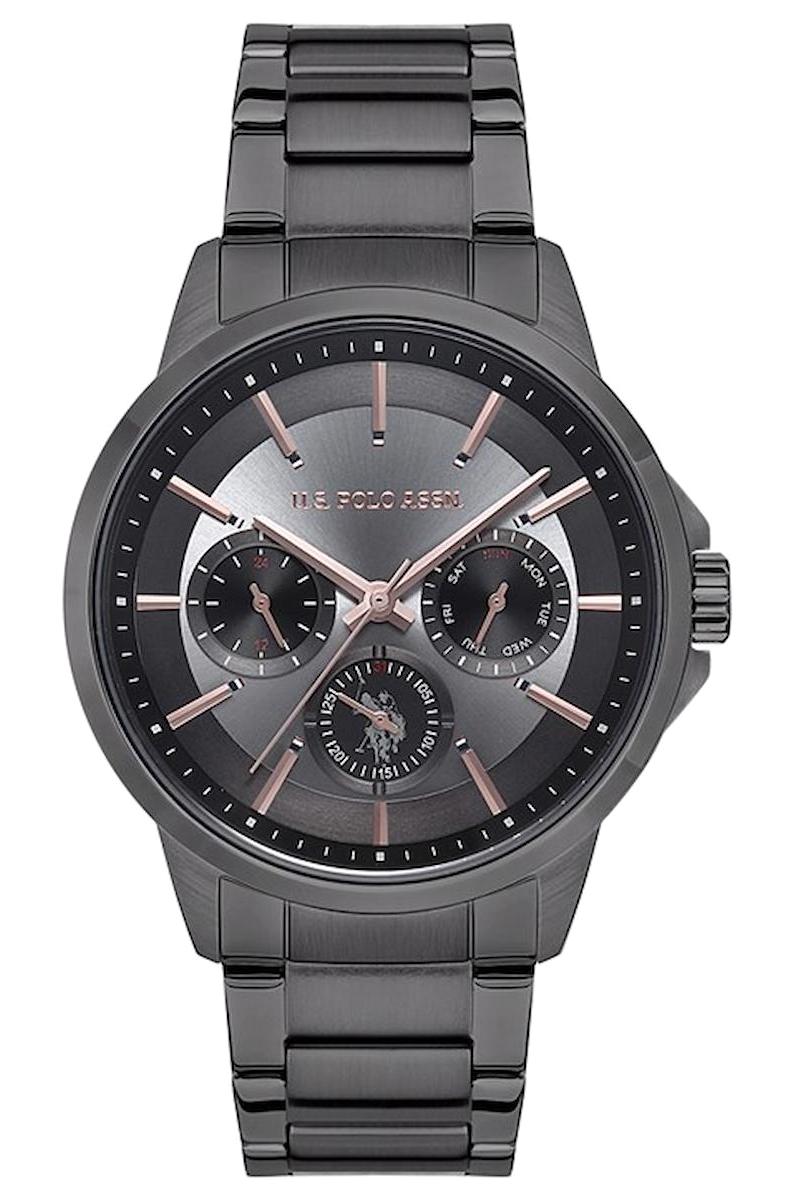 U.S. Polo Assn USPA1000B-04 Takvimli 44 mm Füme Çelik Kordon Analog Erkek Kol Saati