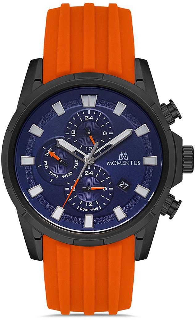 Momentus CC301B-11TS Takvimli 45 mm Turuncu Silikon Kordon Analog Erkek Kol Saati