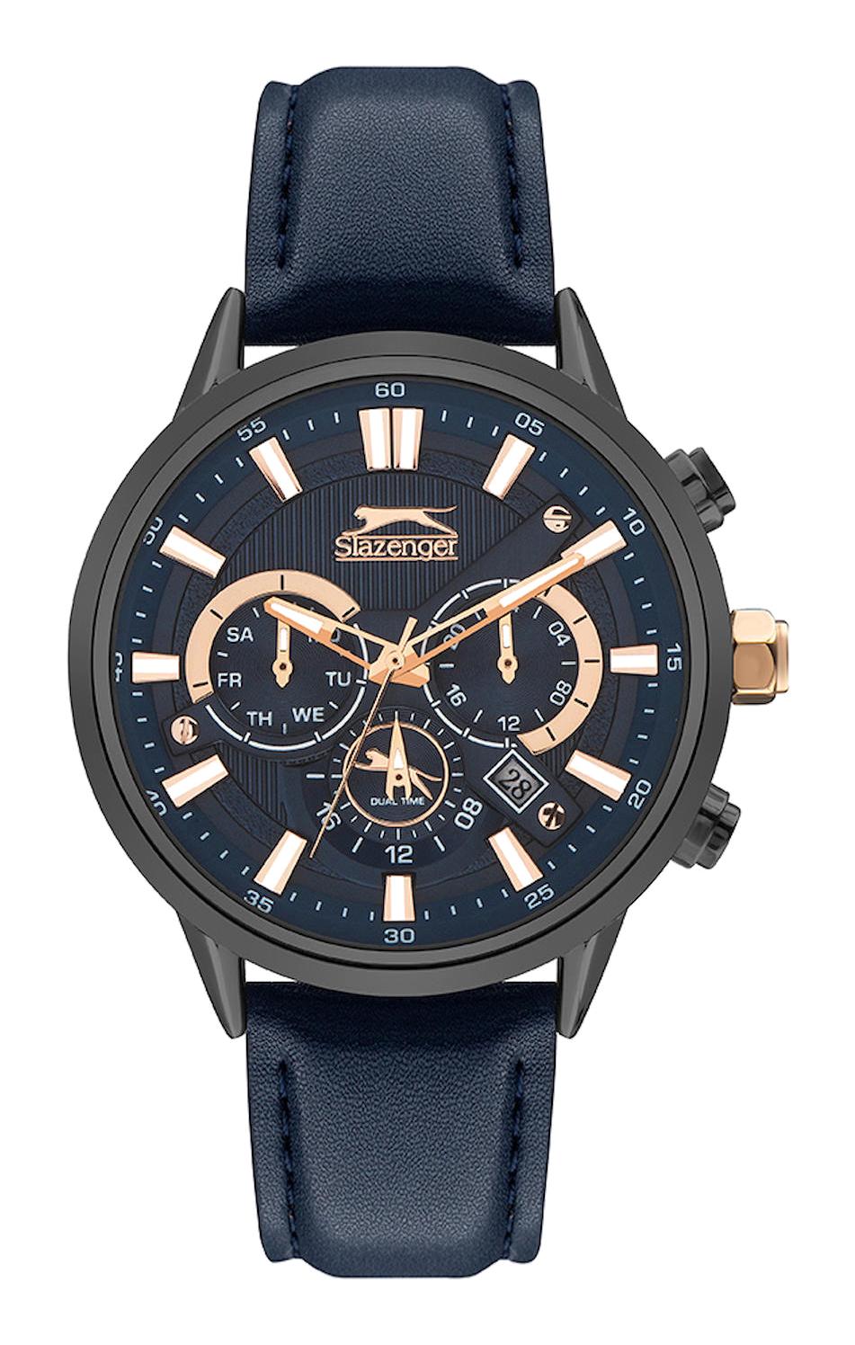 Slazenger SL.09.2062.2.04 Takvimli 43 mm Siyah Plastik Kordon Analog Erkek Kol Saati