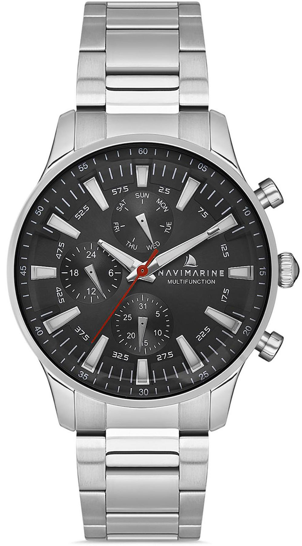 Navimarine NM132-01 Takvimli 43 mm Çelik Kordon Analog Kol Saati