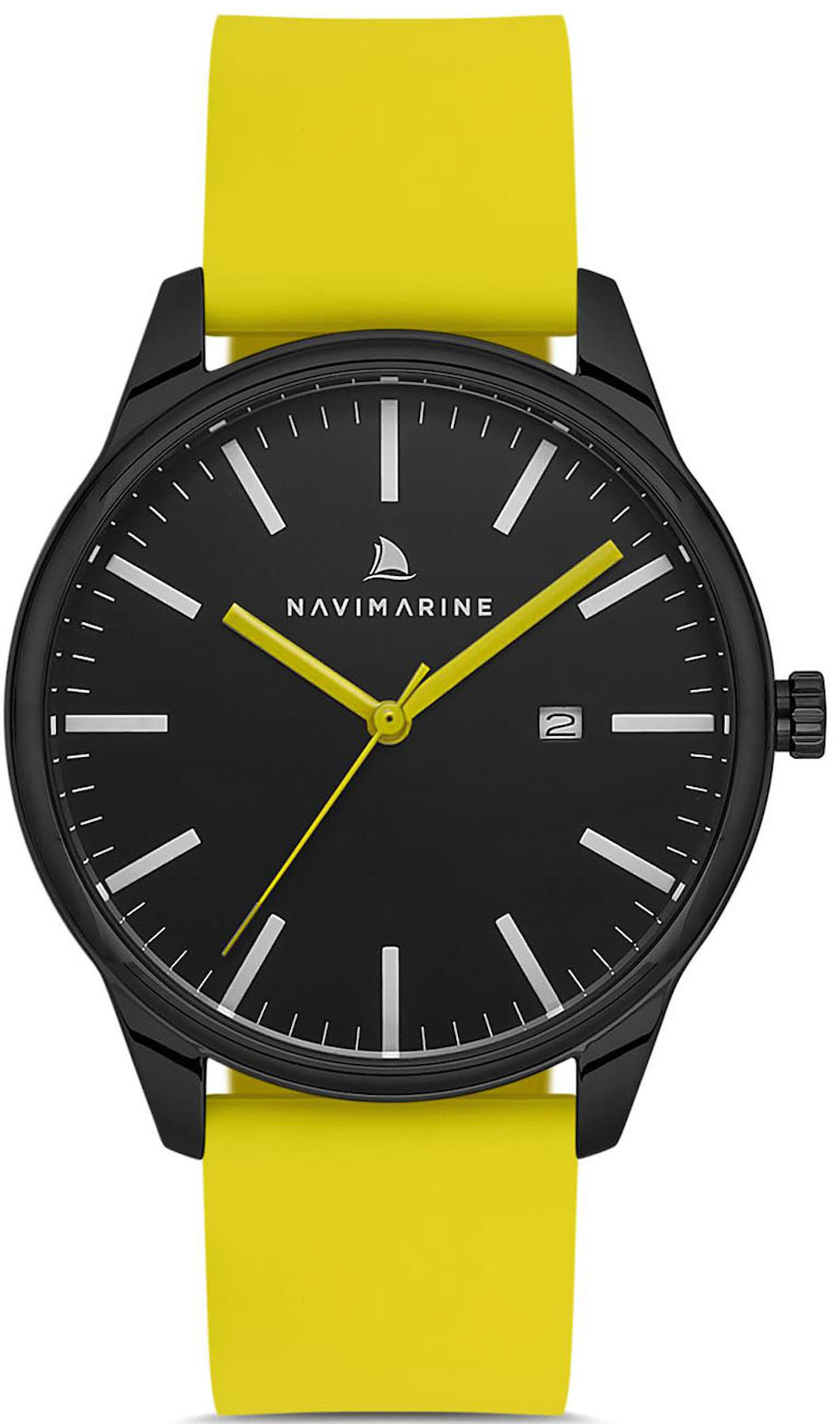 Navimarine NVM59-ZR2 Takvimli 42 mm Sarı Deri Kordon Analog Kol Saati