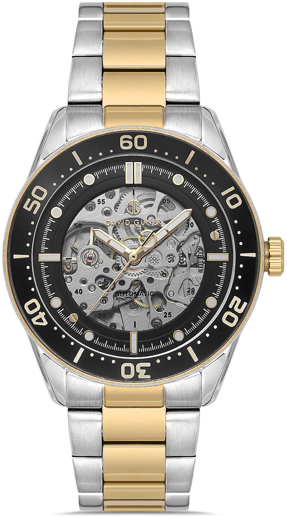 David Guner DG-8675GA-D2 Takvimli 42 mm Metal Kordon Analog Kol Saati