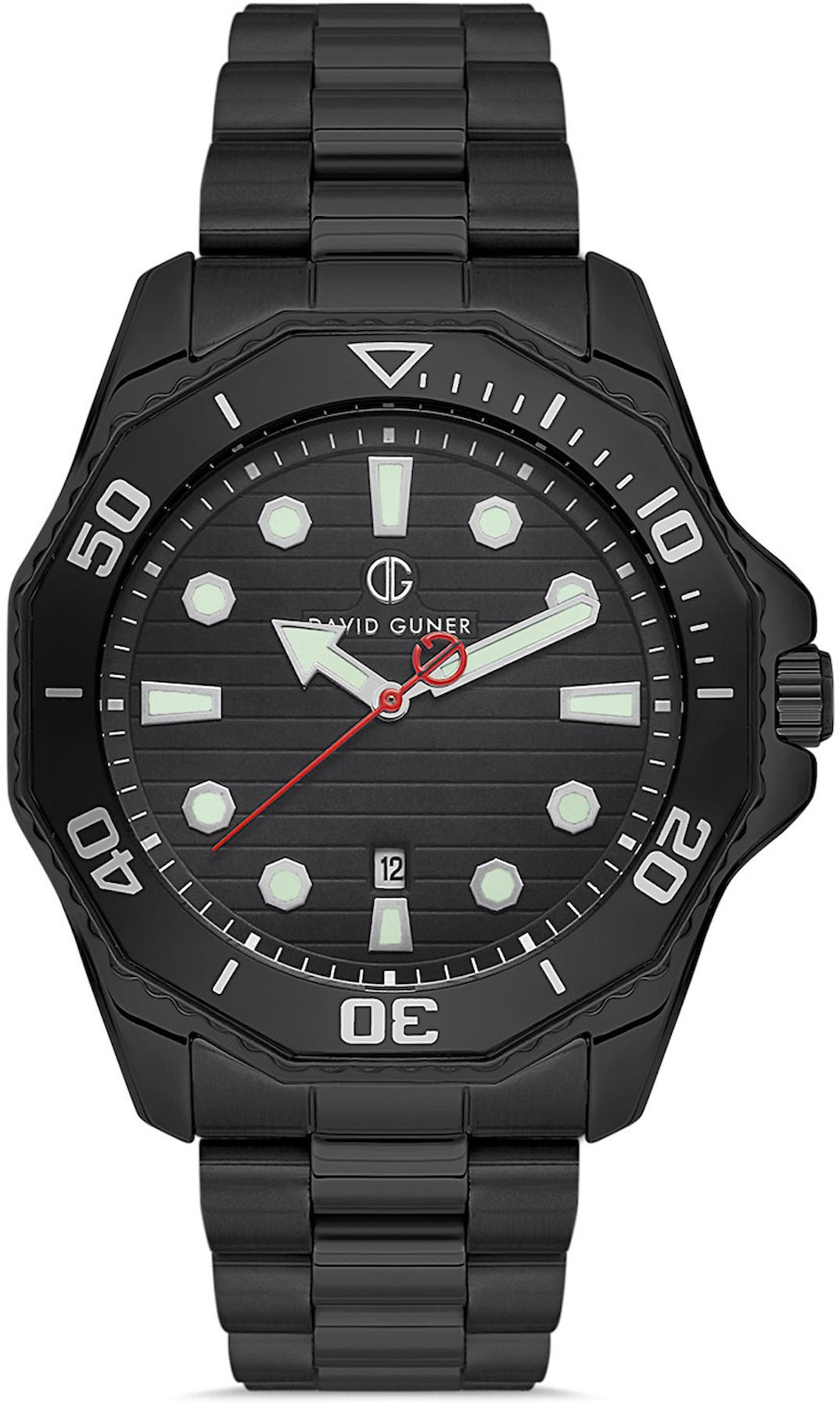 David Guner DG-8394GA-G2 Takvimli 42 mm Siyah Çelik Kordon Analog Kol Saati